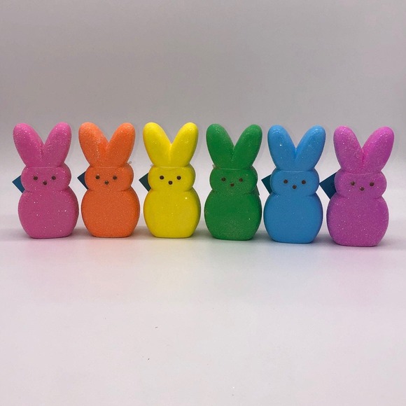 Bethany Lowe Other - Bethany Lowe Easter Bunny Peeps Complete Set of 6 Purple Pink Blue Green Yellow